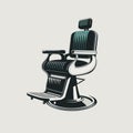 Stylized vector illustration of a barber chair in retro style