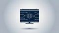 Quantum Computing Monitor Icon Royalty Free Stock Photo
