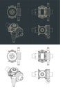 Differential gear system with worm gear drawings