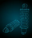 Bike rear swingarm shock drawings Royalty Free Stock Photo