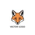 Stylized vector illustration of a fox s head, featuring distinctive orange Royalty Free Stock Photo