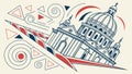 Iconic Capitol Building with Data & Arrow Elements, vector design Generative AI Royalty Free Stock Photo