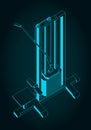 Lat pulldown machine isometric blueprint