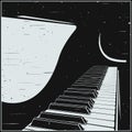 Stylized grand piano in retro style