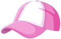 Stylized vector illustration of a pink and white baseball cap Royalty Free Stock Photo