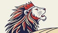 Stylized Roaring Lion with a Crown, a Royal Power Symbol, vector design Generative AI Royalty Free Stock Photo
