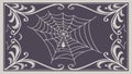 Spiderweb Frame with Border, Spooky Decorative Element, vector design Generative AI Royalty Free Stock Photo