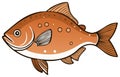 Stylized vector illustration of a spotted orange and brown fish Royalty Free Stock Photo