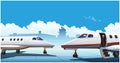 Modern business jets at the airport Royalty Free Stock Photo