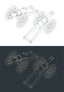 Vintage Cannon Isometric Drawings