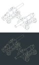 Vintage Naval Cannon Isometric Drawings