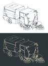 Street sweeper truck isometric drawings