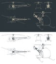 Light helicopter blueprints Royalty Free Stock Photo