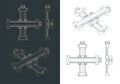 XY Linear actuator drawings Royalty Free Stock Photo