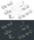 Trucks and Trailers isometric Royalty Free Stock Photo