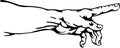 Stylized vector image of the mens hand