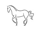 Stylized vector image of a piaffing horse on the loose Royalty Free Stock Photo