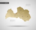 Stylized Latvia map vector illustration.