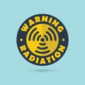 Stylized vector linear wave propagation. Radiation warning sign idea