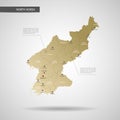 Stylized North Korea map vector illustration.