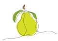 Stylized vector pear with leaves in minimalism