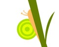 Stylized vector snail on a leaf Royalty Free Stock Photo