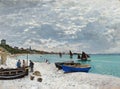 stylized vector version of The Beach at Sainte-Adresse. Oscar-Claude Monet EPS 8