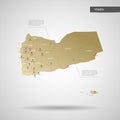 Stylized Yemen map vector illustration. Royalty Free Stock Photo