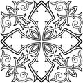 Stylized victorian gothic ornamental cross