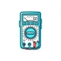 Stylized Vintage Multimeter Illustration for Electrical Engineering and Measurement Royalty Free Stock Photo