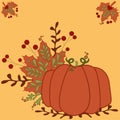 Stylized vintage pumpkin - vintage autumn vector illustration