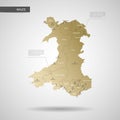 Stylized Wales map vector illustration.