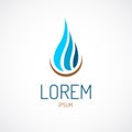 Stylized water drop logo template. Royalty Free Stock Photo