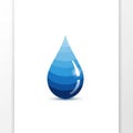 Water droplet features a gradient of blue hues, transitioning Royalty Free Stock Photo