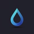 A stylized water droplet logo set against a dark background. The droplet features a Royalty Free Stock Photo