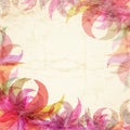 Stylized watercolor background with absrtract flower