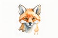 Stylized Watercolor Fox Royalty Free Stock Photo