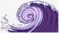 Stylized wave design art, abstract ocean surf motion vector design Generative AI