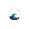 Stylized wave logo within a circle, Royalty Free Stock Photo
