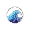 Stylized wave logo featuring a circular Royalty Free Stock Photo