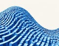 A stylized wave made from parallel rectangular blocks. Royalty Free Stock Photo