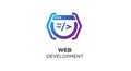 Stylized web development icon features a gradient blue and purple Royalty Free Stock Photo