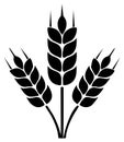 Stylized wheat ears emblem or logo in black against white background Royalty Free Stock Photo