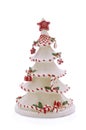 Stylized white christmas tree, isolated.