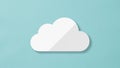 Stylized white cloud shape is set against a solid light blue Royalty Free Stock Photo