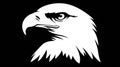 Stylized White Eagle Head Silhouette on Black Background Royalty Free Stock Photo