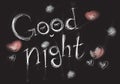 Stylized white lettering goodnight on a black background Royalty Free Stock Photo