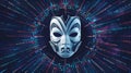 hacker mask with code background Royalty Free Stock Photo