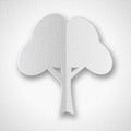 Stylized white paper tree