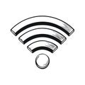 Stylized Wifi Signal Icon Graphic with Circular Base for Wireless Internet Connection Access Royalty Free Stock Photo